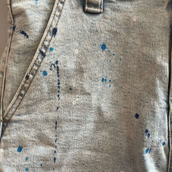 Wild Fable Highest Rise Utility Paint Splash Carpenter Denim Shorts sz 6 EUC - Picture 2 of 7
